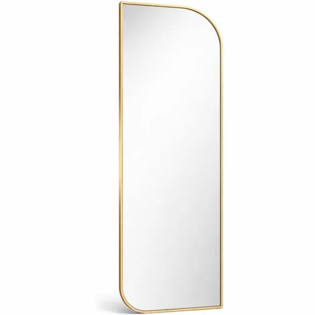 LUXALIVING Passpiegel Staand 160 x 50 cm – Grote Staande Spiegel – Wandspiegel – Gouden Metalen Rand – Slaapkamer & Hal