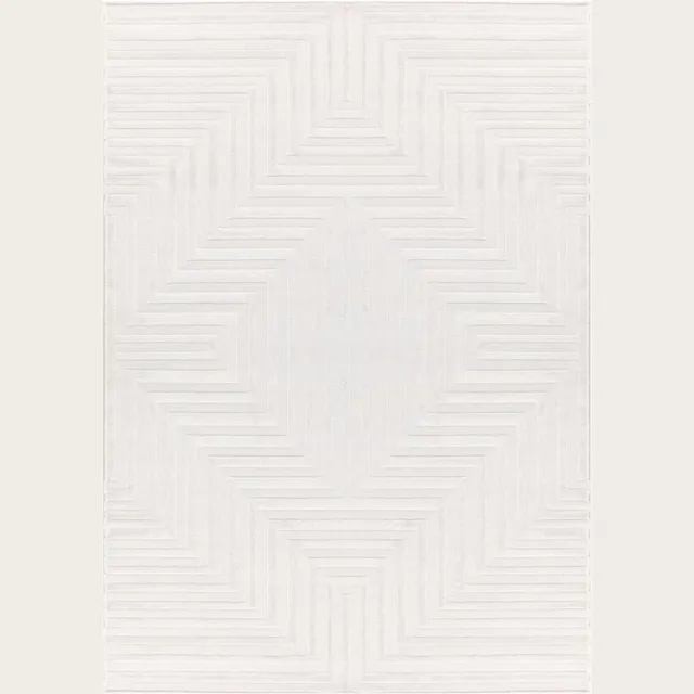 flycarpets Cara Modern Japandi Labyrinth Vloerkleed - Creme - 140x200 cm