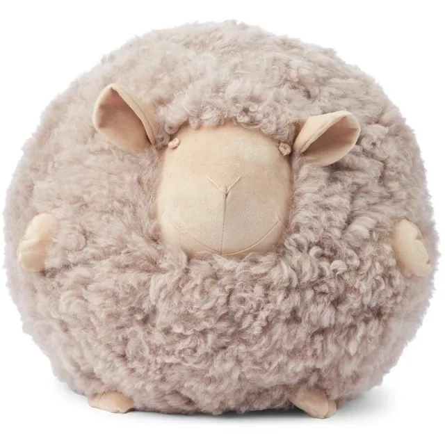 Sheepskin House Schattig Schapen Kussen - D20 cm Taupe