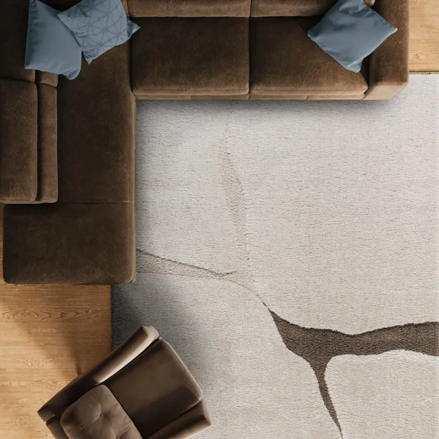 Tapis Home Tapison Home Kyoto 014.0077.6292 Vloerkleed - 200 x 290 cm - Wit - Rechthoekig - Polyester - Eetkamer, Woonkamer, Slaapkamer - Abstract - Modern, Scandinavisch