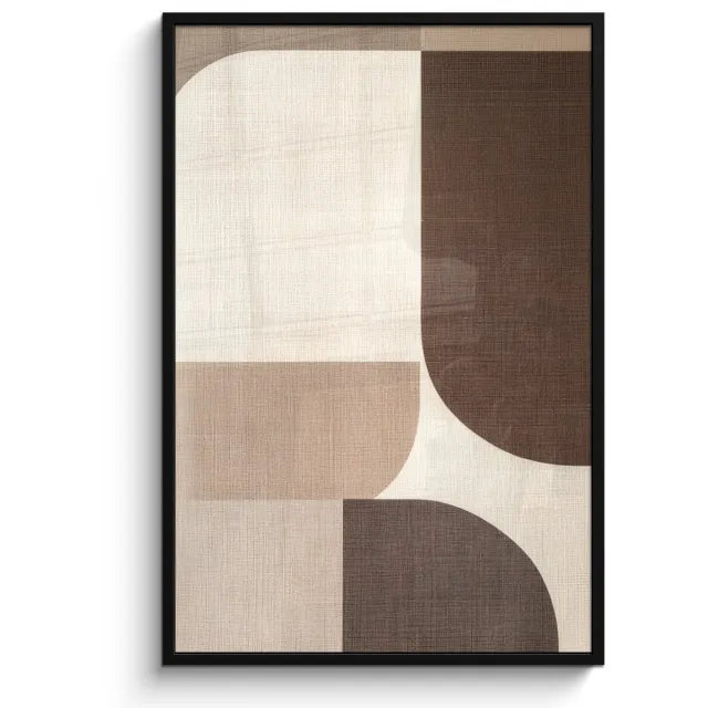 FrameYourWall Poster in lijst - Fotolijst 80x120 cm - Posters - Geometrisch - Geweven structuur - Modern - Posterlijst zwart - Decoratie - Wanddecoratie woonkamer - Muurdecoratie slaapkamer Vormen - Modern