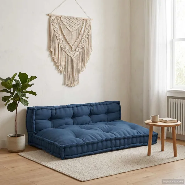 vidaXL Pallet Sofa Kussen 2 st Stof Indigo 120 x 80 x 38 cm Blauw