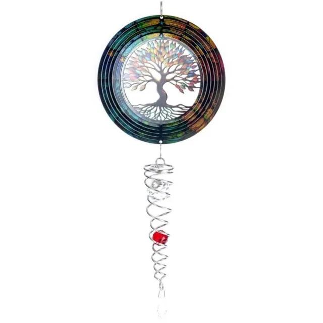 Spin Art/Cooking Vinyl Windspinner, Spin Art, Tree Of Life Multi-Coloured Artist Crystal Tail, ACTTOLMC, totale lengte 60 cm Multicolor