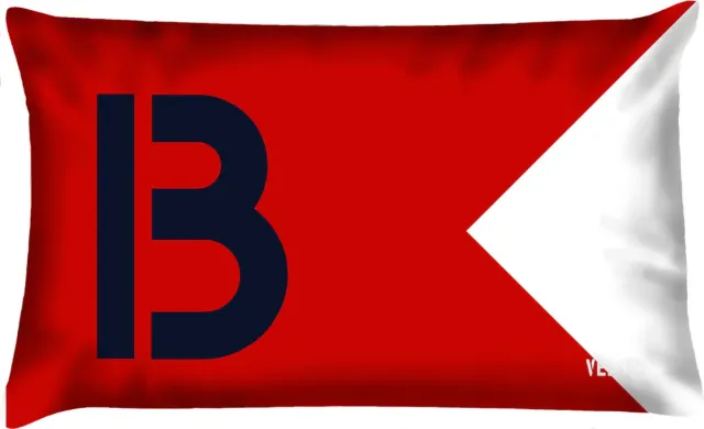 Velits outdoor Sierkussen - Buitenkussen Seinvlag Letter B Waterafstotend Bootkussen - Multicolor - 60 Cm X 40 Cm wit