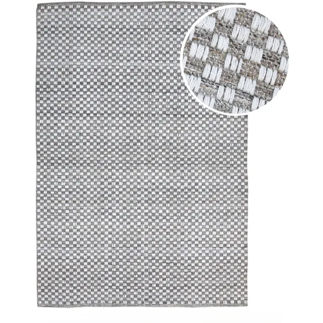 Axi Cyprus Buitenkleed – Rechthoekig – 200 x 290 cm – Bruin – Geometrisch patroon - Buitenkleed – Buitentapijt – Weer- en UV-bestendig – Plat geweven – Tuintapijt – Voor binnen en buiten - Handgeweven