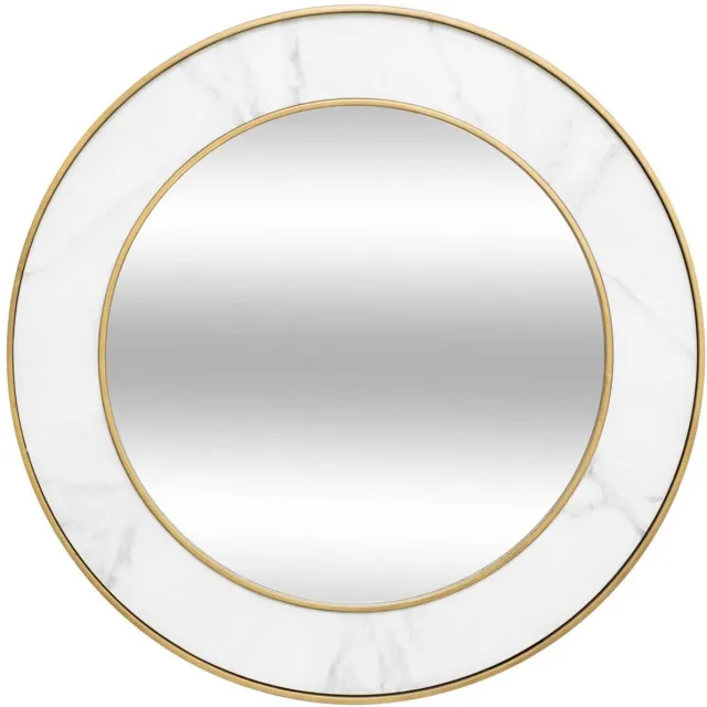 Atmosphera Créateur d'intérieur® Ronde spiegel met messing- en marmereffect ALISHA Blanc