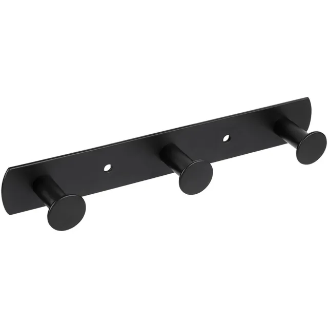 Differnz Kapstok met 3 Haken - Kapstokframe met Ronde Haken - Twee Bevestigingspunten voor Stevige Montage - Geschikt voor 3 Jassen - Bevestiging met Schroeven - Kleur Mat Zwart
