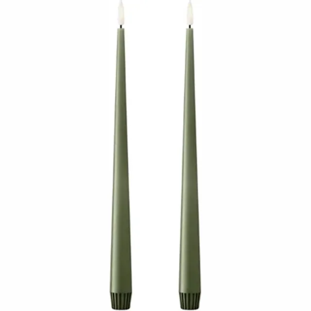 Ester & Erik Led Taper kaars 30cm green soil set van 2 groen
