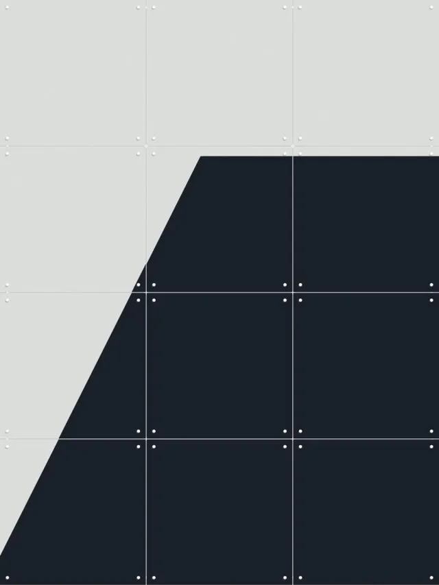 IXXI Color blocking - Grey Black, Allon Dery - 60 x 80 cm - Grote wanddecoratie en posters - Grafisch Ontwerp, Minimalisme, Geometrische Kunst Grijs / Zwart / Zwart en wit / Beige / Donkere tinten / Kleur