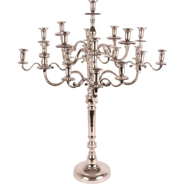 Baroque Kandelaar - Kandelaar 25-Arms 100 cm - Zilver - Aluminium - 100x80x80 - Aluminium Silver