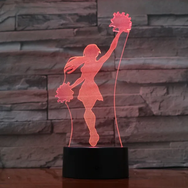 MC Living 3D Led Lamp Met Gravering - RGB 7 Kleuren - Cheerleader