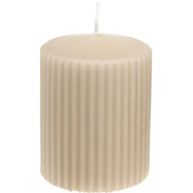 Wenzel Kerzen Stompkaarsen beige groefkaars 70/90mm 4 st