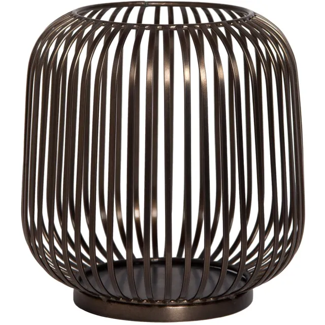 Atmooz Dante kaarsenhouder M – Ø20 × H20 cm – zwart met goud metaal – moderne decoratieve kandelaar – luxe kaarsenhouder woonkamer – metalen open structuur met sfeervolle lichtreflectie – elegant woonaccessoire Zwart , goud