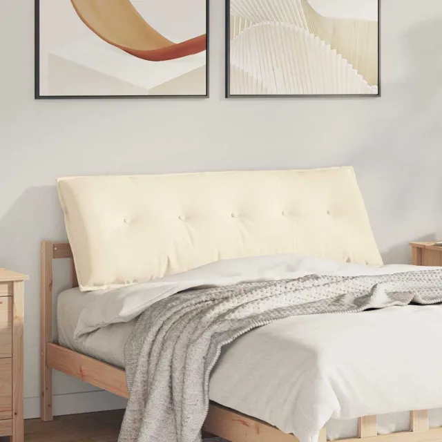 vidaXL Rugkussen Crèmekleurig 140 x 50 x 19 cm Katoen Stof
