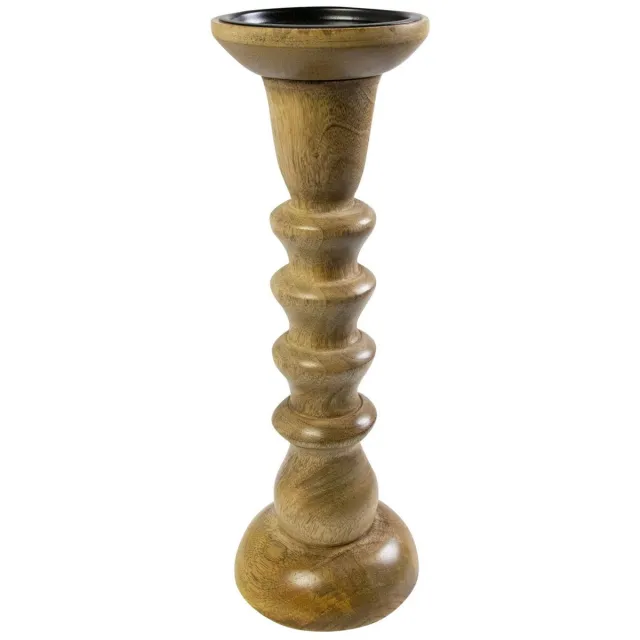 Mars & More Kandelaar mango hout ringen - bruin - hoogte 30 cm