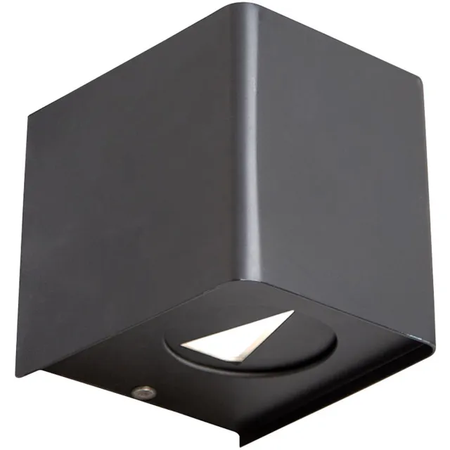 NOWA Buitenlamp Gevellamp Wandlamp Zwart Balkonlamp Wandlamp, LED 2x 2 Watt 200Lm warm wit, LxBxH 10x10x11,5 cm