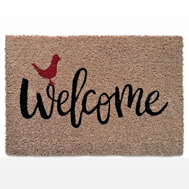 Kadirelli Kokosmat Naturel Welcome - 60x40cm - Deurmat Kokos - Schoonloopmat - Deurmatten met tekst