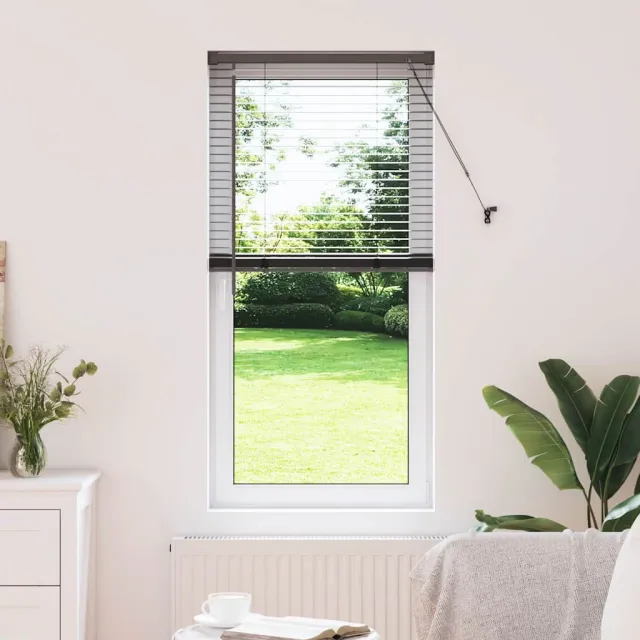 vidaXL Venetiaanse jaloezie Zwart 130 x 60 cm 25 mm Aluminium