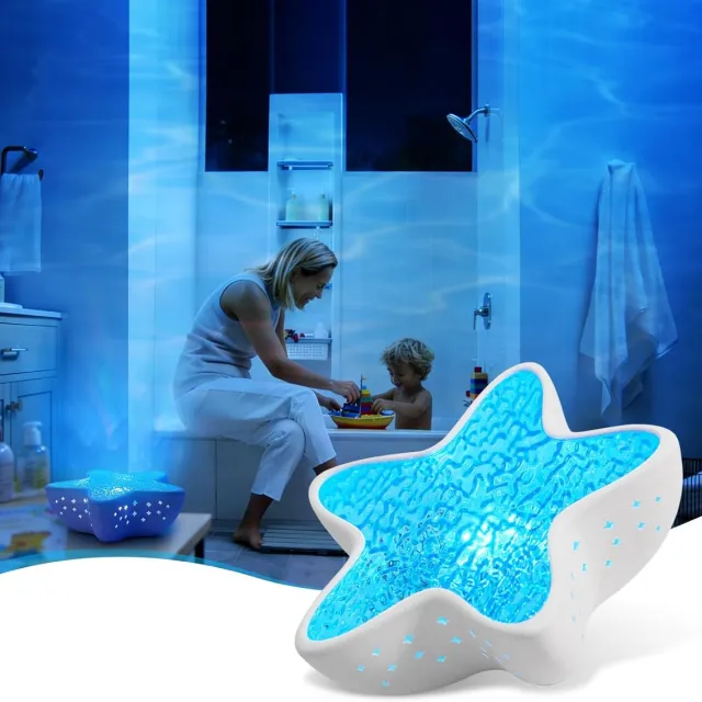 VHV Projectorlampen - Sterrenhemel Projector - Ocean Wave Sterrenhemelprojector - Sterrenlamp - 7 Kleuren - LED Nachtlampje - Sterrenprojector Wit