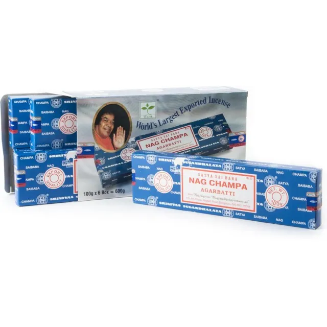 Nag champa Wierook satya Nag Champa - 6 doosjes van 100 gram Meerkleurig