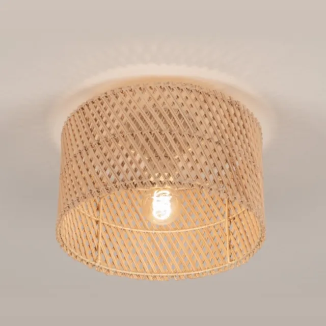 Lumidora Plafondlamp 31472 - Plafonniere - MAZE - E27 - Beige - Naturel - Riet - ⌀ 30 cm