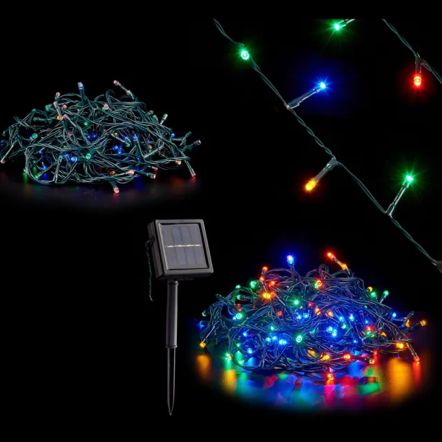 Krist+ kerstverlichting - 200 leds - gekleurd - 10 m - solar lichtsnoer - kerstversiering