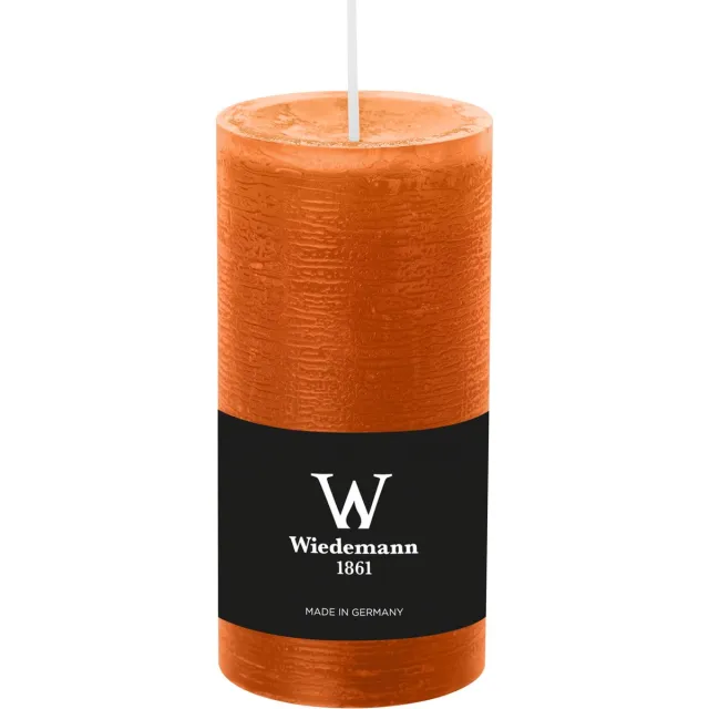 Wiedemann Cilinderkaars/stompkaars - rustieke kaars - cognac bruin - 6 x 12 cm - 42 branduren