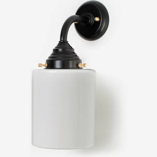 Coloured by Art Buitenlamp - Wandlamp Strakke Cilinder Curve Zwart - Art Deco Trade