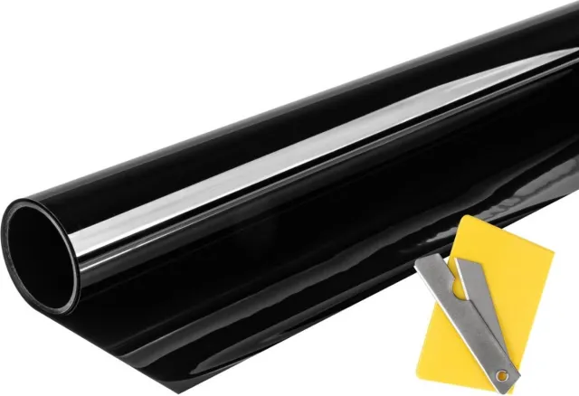 ABC-Led Auto raamfolie - Zelfklevend - 1% - 300 x 75cm - Zwart