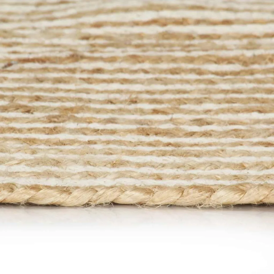 vidaXL Vloerkleed handgemaakt met spiraal ontwerp 90 cm jute wit, foto 3