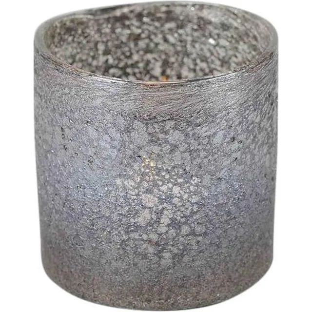 Rasteli Kaarsenhouder - glas - grijs - D10 x H10 cm
