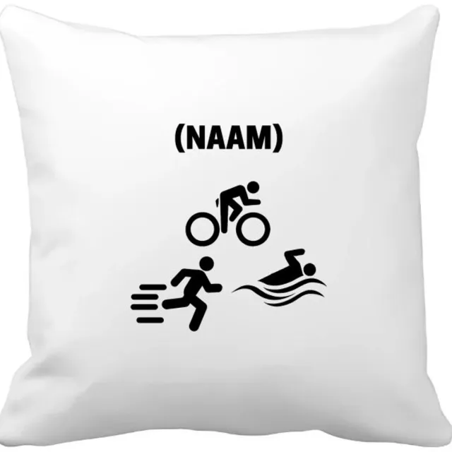 Akyol triathlon Kussen hoes - Sport - sporter - triathlon - 40 bij 40 cm Multicolor