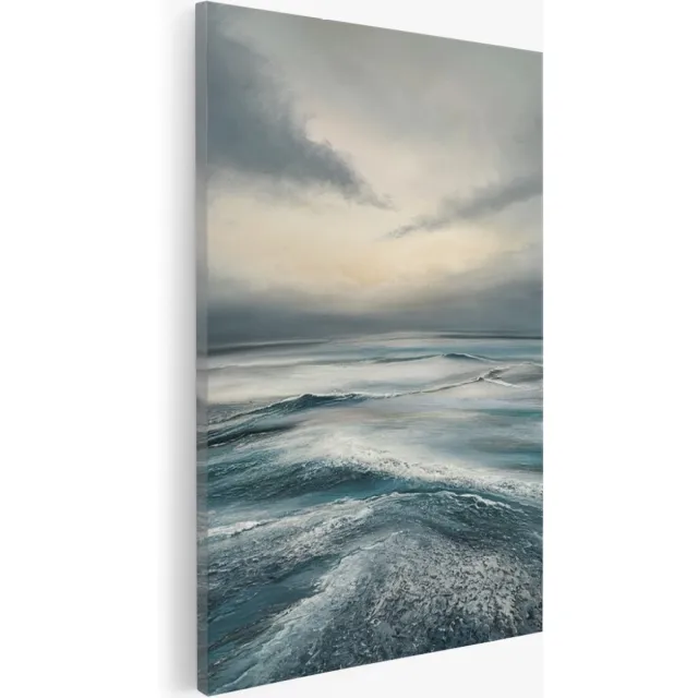 Saammp Canvas Schilderij - Landschap - grijs - Abstract - 75x100 - Foto op canvas - Wanddecoratie - Muurdecoratie Woonkamer - Slaapkamer decoratie - Canvas Print Multicolor