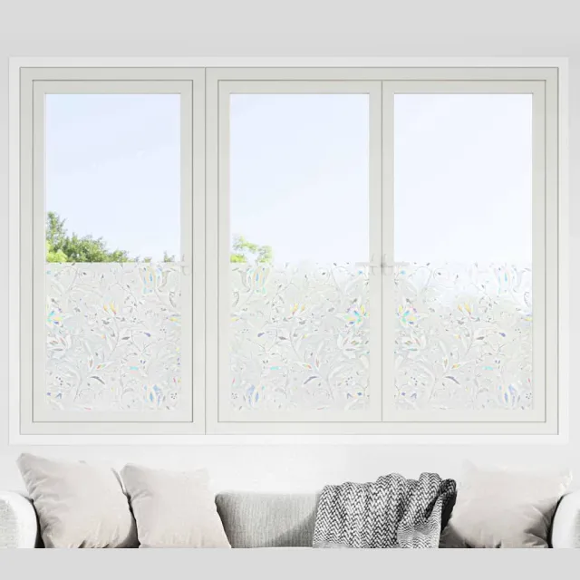 vidaXL Statische raamfolie Frosted bloem 90 x 500 cm PVC Transparent