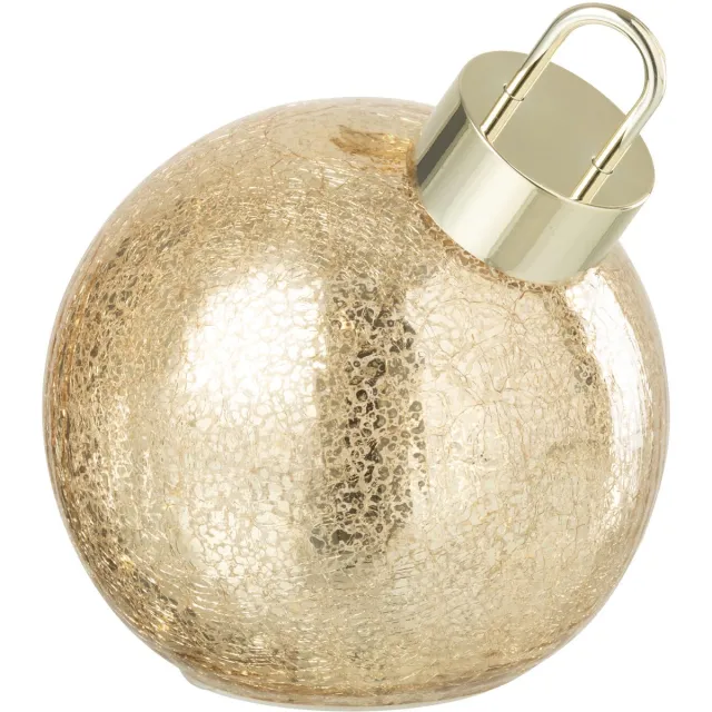 J-Line kerstbal - glas - goud - small - LED lichtjes