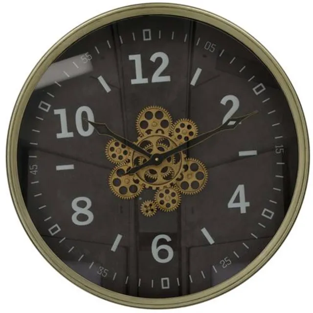 Cozy Ibiza Metalen wandklok zwart met goudrand – 60 cm eyecatcher | Cozy Ibiza
