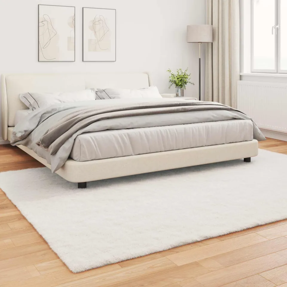 vidaXL Antislip vloerkleed van imitatie konijnenbont OLITE crème, foto 3