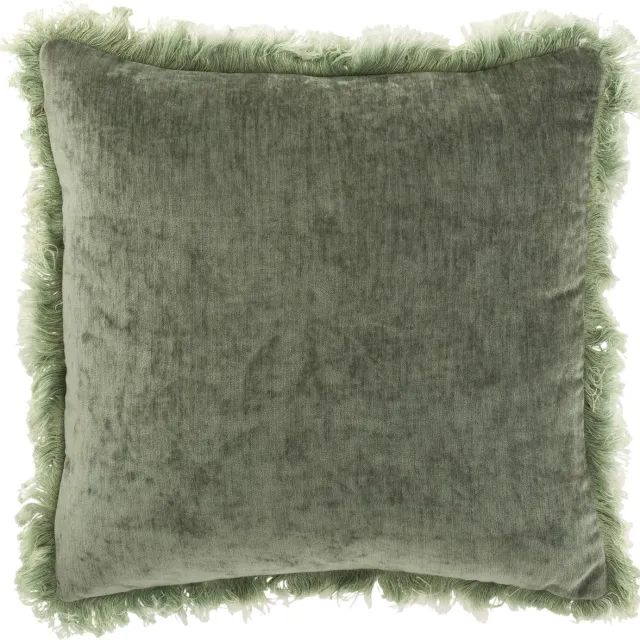 J-Line kussen Franje - polyester - kaki Groen