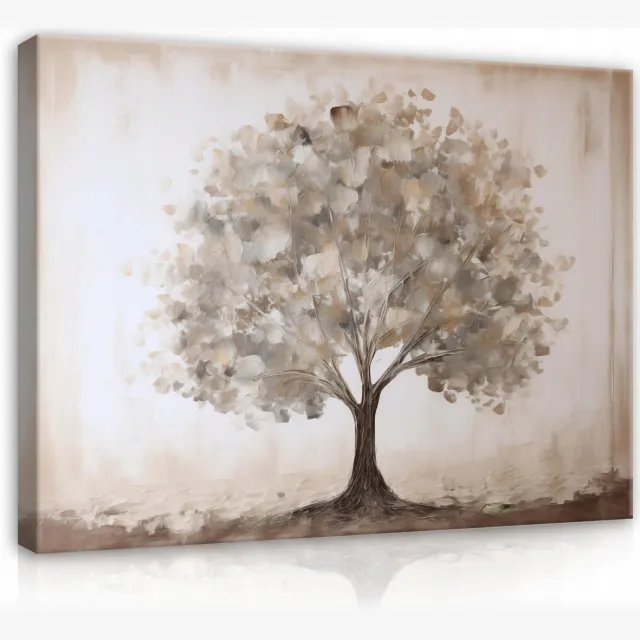WALLARENA Canvas schilderij - 60x40 cm - abstracte boom vintage voor slaapkamer en woonkamer multikleurig