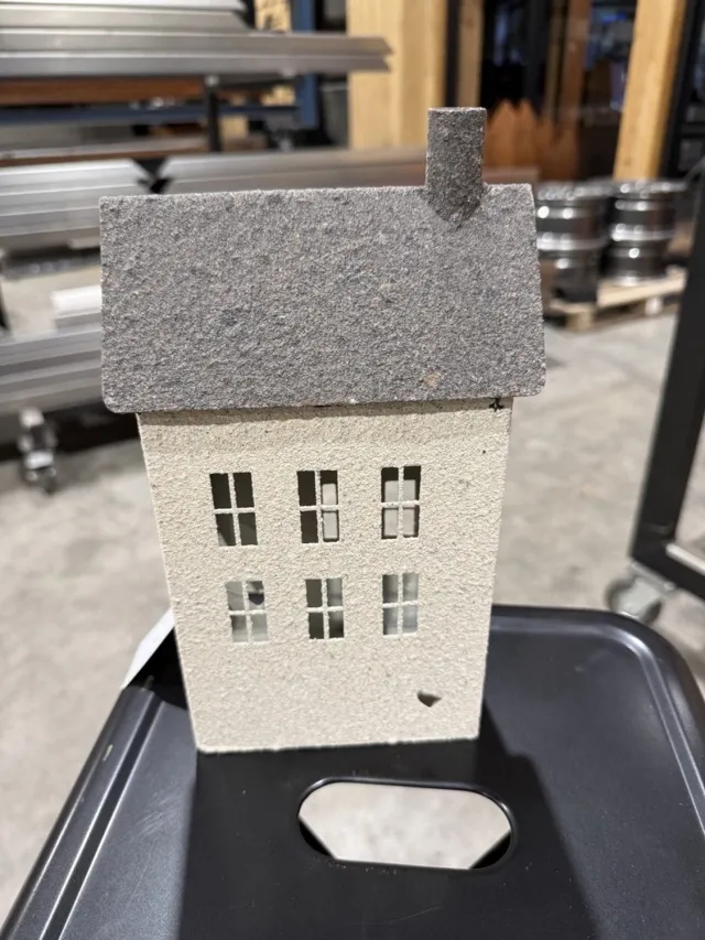 Lauco Lantaarn in vorm van een huis,geschikt voor binnen en buiten,metaal wit