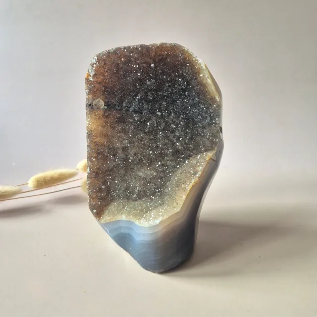 Moonlight Gemstones Druzy Agaat uit Uruguay – 1050 gram | Natuurlijke Geode Edelsteen Meerkleurig