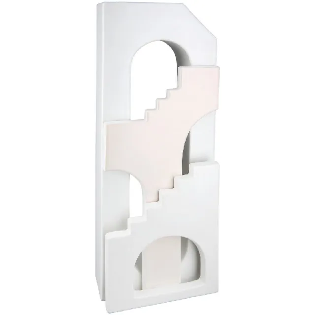 Rawa Geschenken Vaas House wit en creme - geglazuurd keramiek 8.5x14x40 cm bloemenvaas