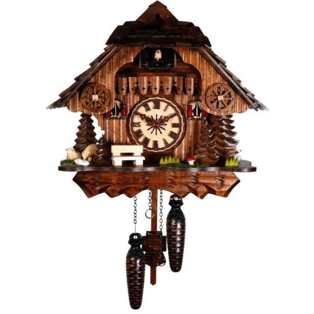 Engstler 343_Q - Koekoeksklok - Kwarts - Notenhout - 28 cm