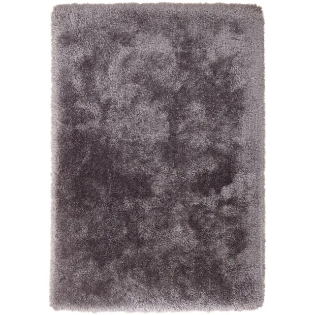 Padiro pluizig hoogpolig shaggy vloerkleed 160 x 230 cm - lichtgrijs - modern effen ontwerp - voor vloerverwarming - van polyester en katoen