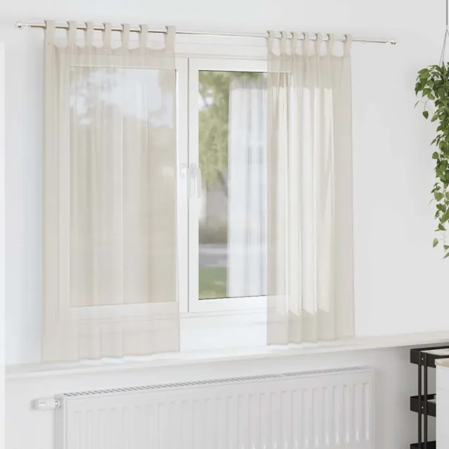 vidaXL Gordijnen voile met Tab Top 2 st crèmekleurig