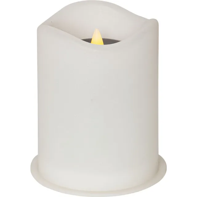 Star Trading Saul LED kaars - zonne-energie - outdoor - D 8.7 cm - H 10 cm Wit
