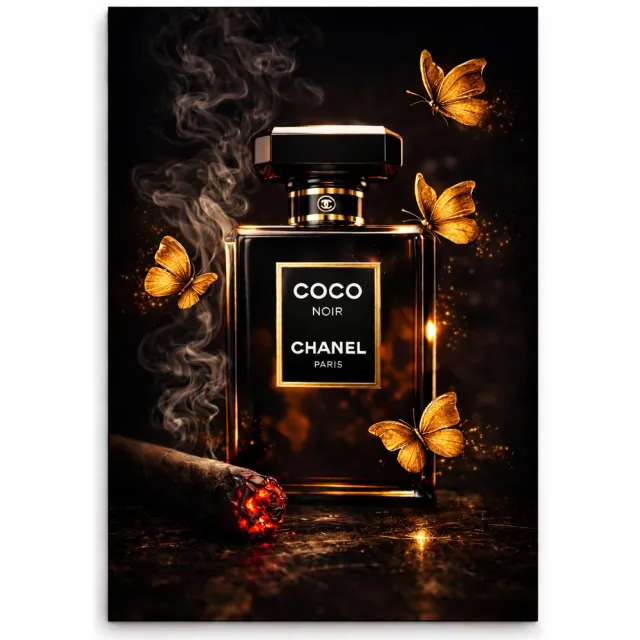 blackarts coco chanel new style schilderij op plexiglas 50x80cm color