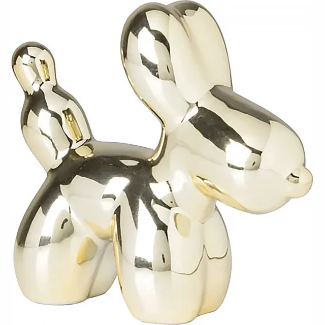 YellowPack Ballon Deco Hond - Goudkleurig - Balloon dog - Dieren Beeldje - 14,5x5,5x13,5cm - Gouden Beeld