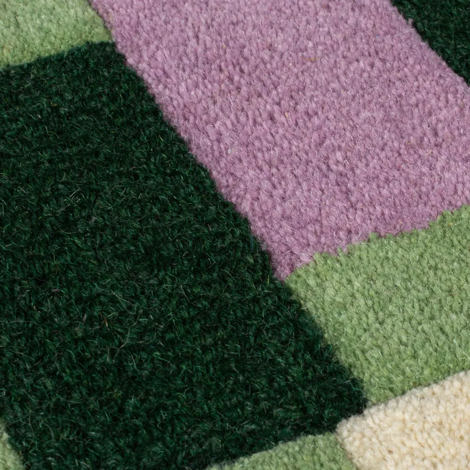 Flair Rugs Kai wollen vloerkleed met rand groen, foto 6