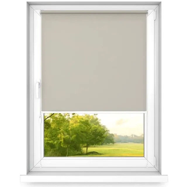 Fart Produkt time4blinds mini rollo basic - Rolgordijn - Niet-invasief - Raamrolgordijn binnen zonder boren - Niet-invasieve handgrepen - Dimmen rollo - 500x1400mm Lichte koffie - Bediening aan de Rechterkant Light Coffee-right